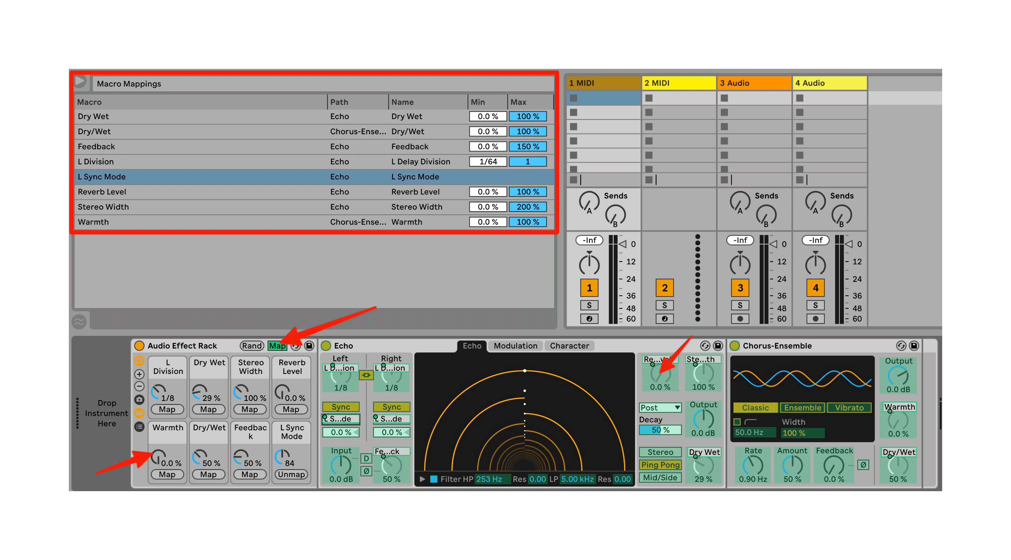 Ableton Macro Mapping
