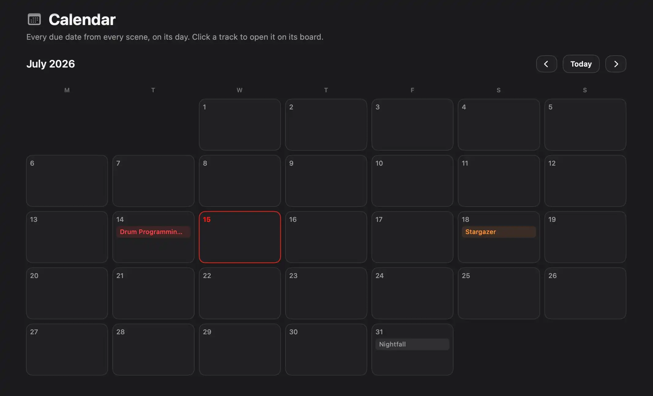 Calendar and reminders